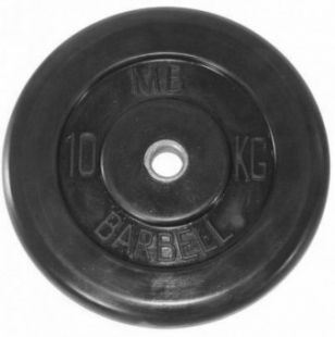 Диск обрезиненный Barbell 10 кг металлическая втулка
